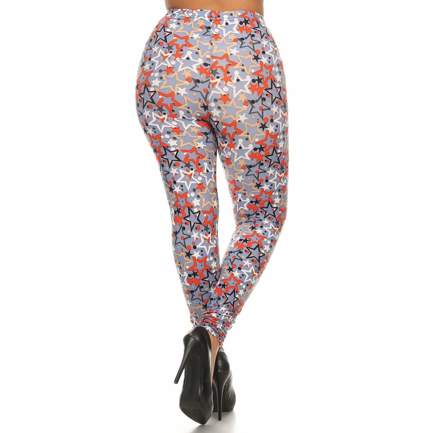 Plus size star print full length leggings