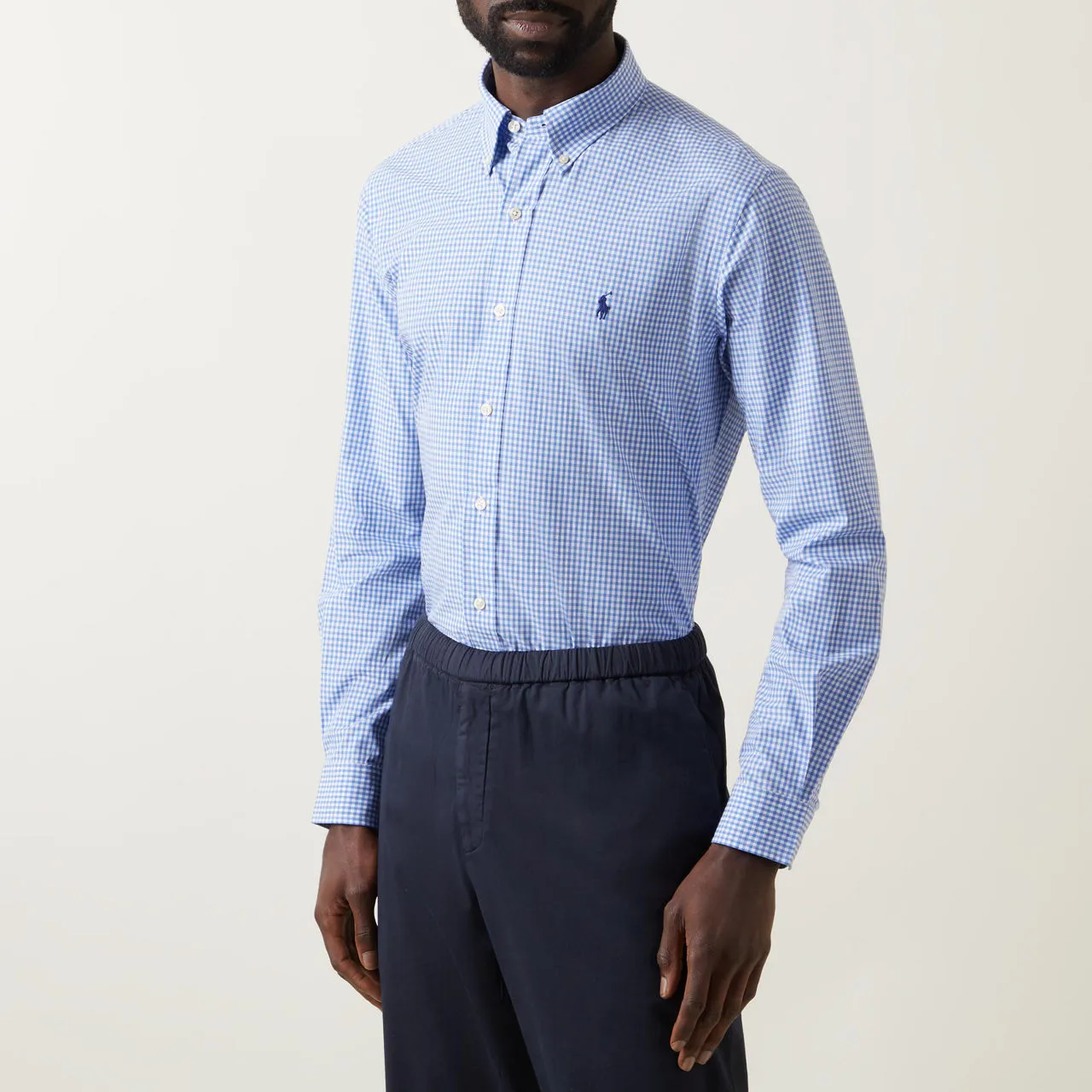 POLO RALPH LAUREN Check Single-Cuff Formal Shirt - Blue