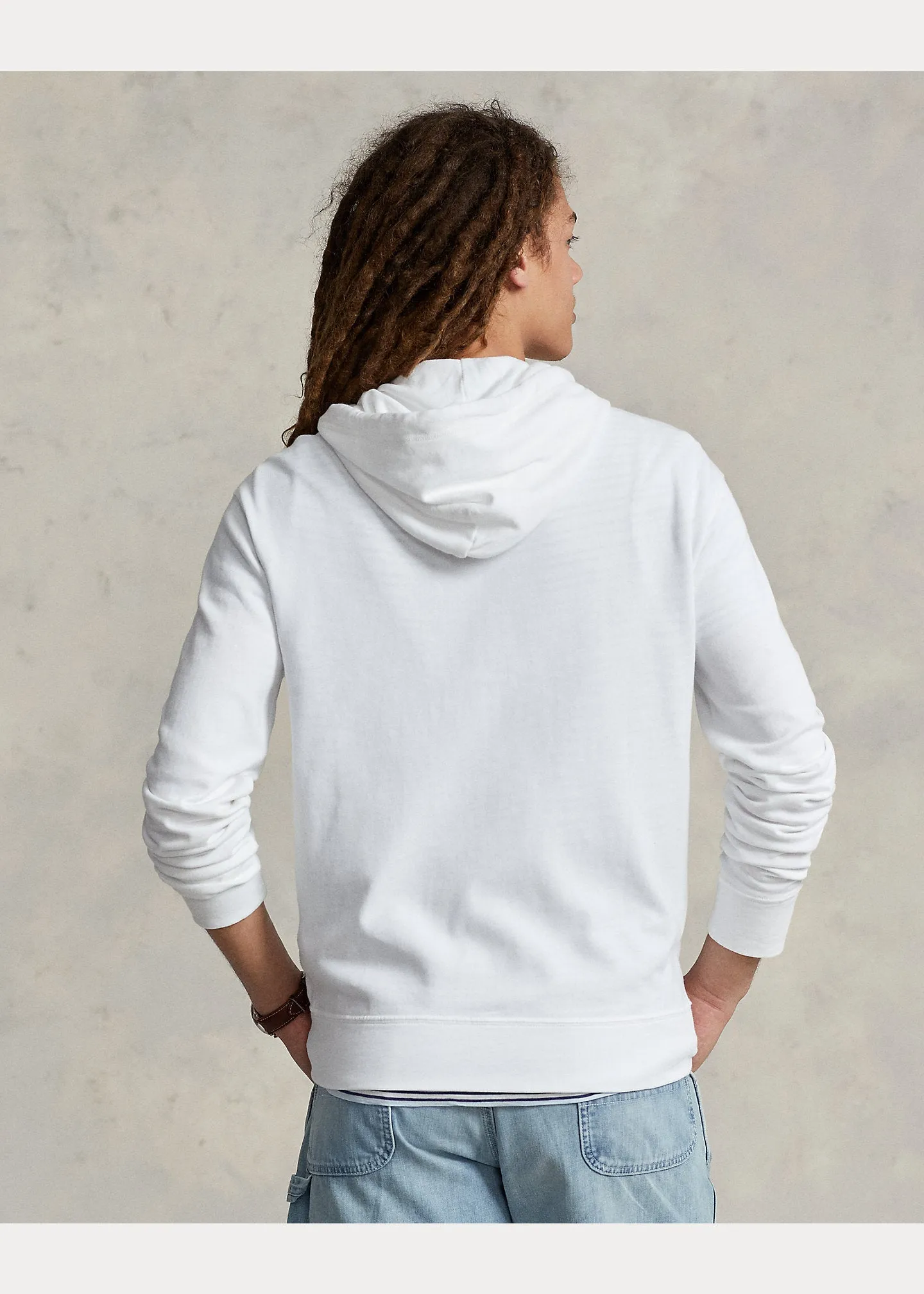 Polo Ralph Lauren - Sweat à capuche blanc en coton éponge spa