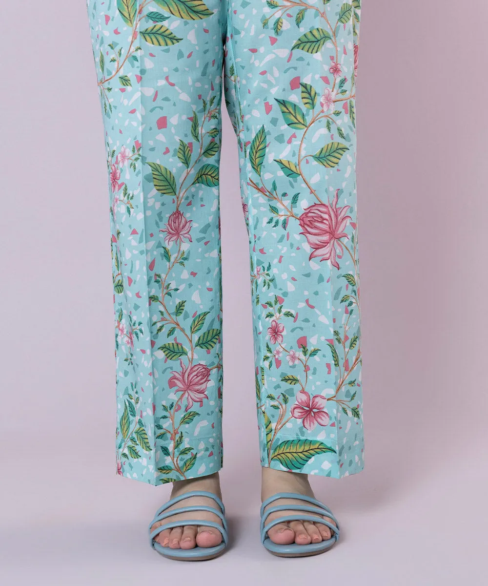 Printed Cambric Straight Pants