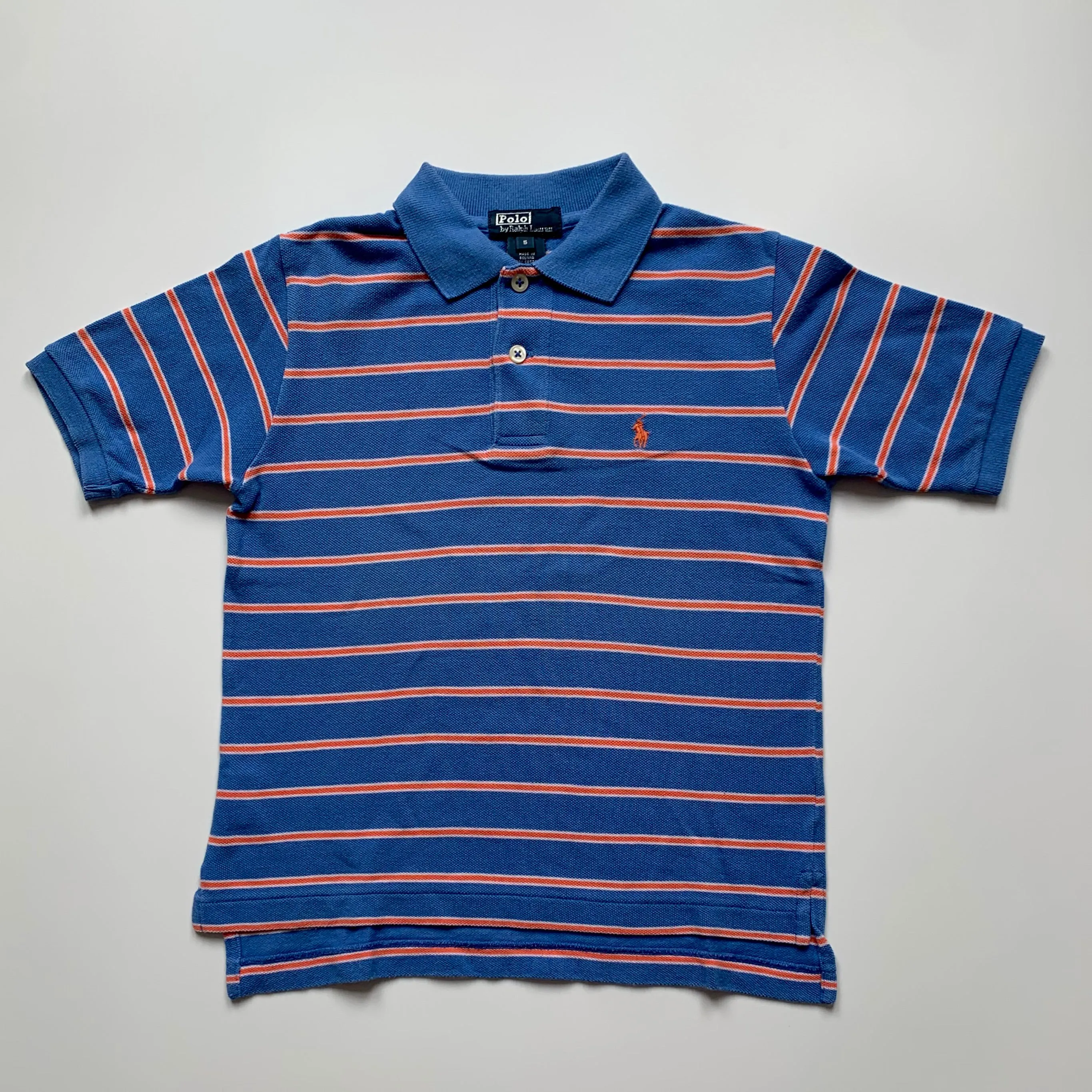 Ralph Lauren Blue And Orange Stripe Polo Shirt: 5 Years