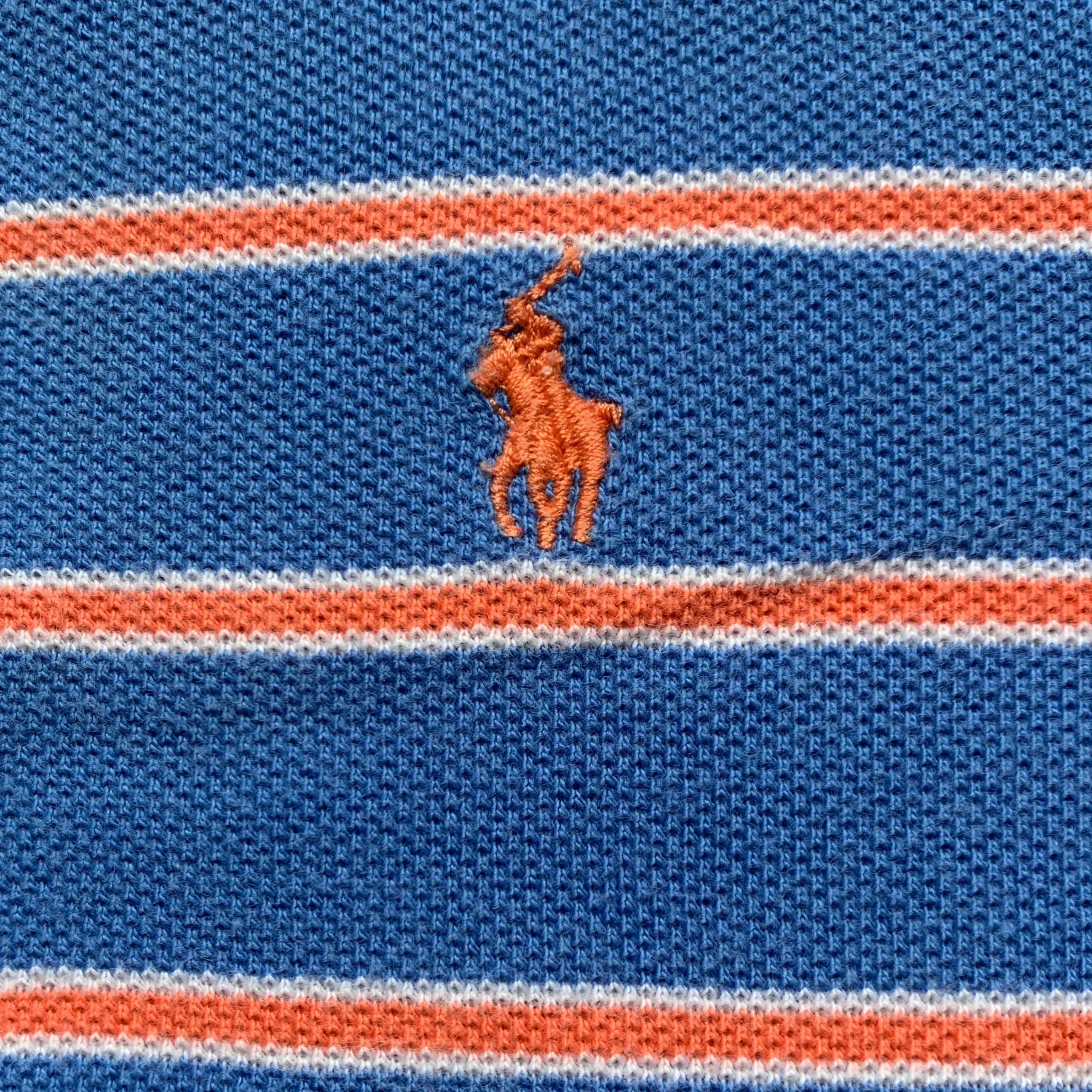 Ralph Lauren Blue And Orange Stripe Polo Shirt: 5 Years