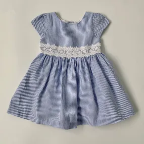 Ralph Lauren Blue And White Stripe Seersucker Dress : 18 Months