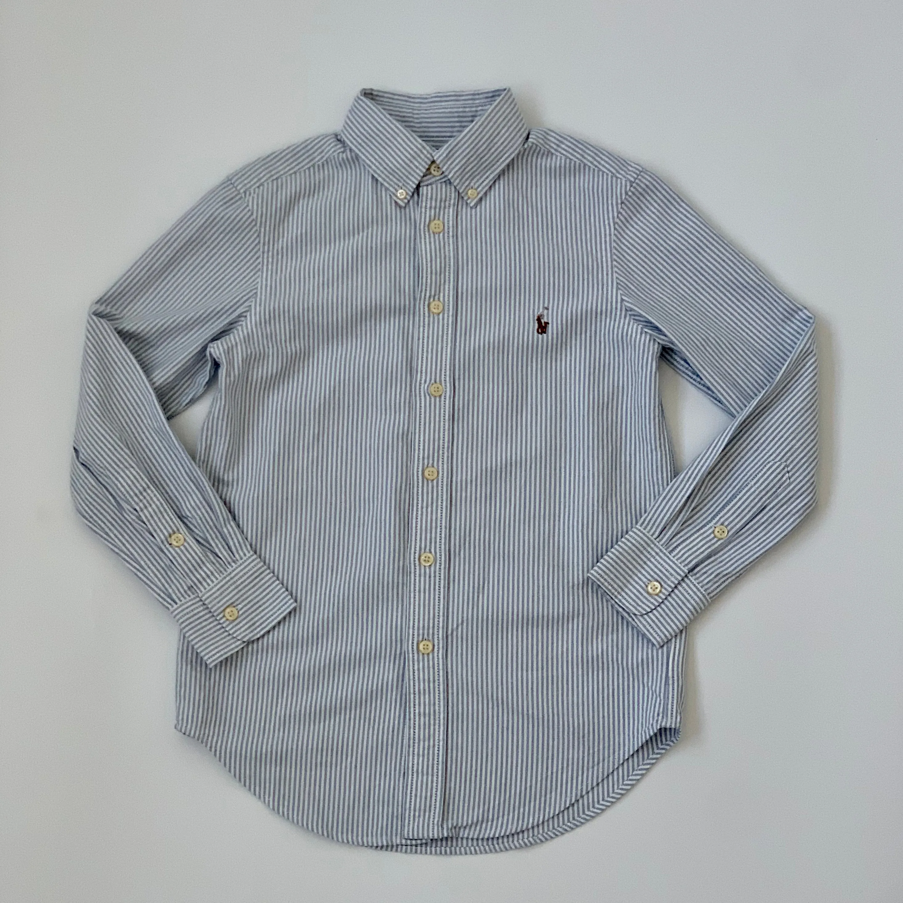 Ralph Lauren Blue And White Stripe Shirt: 8 Years