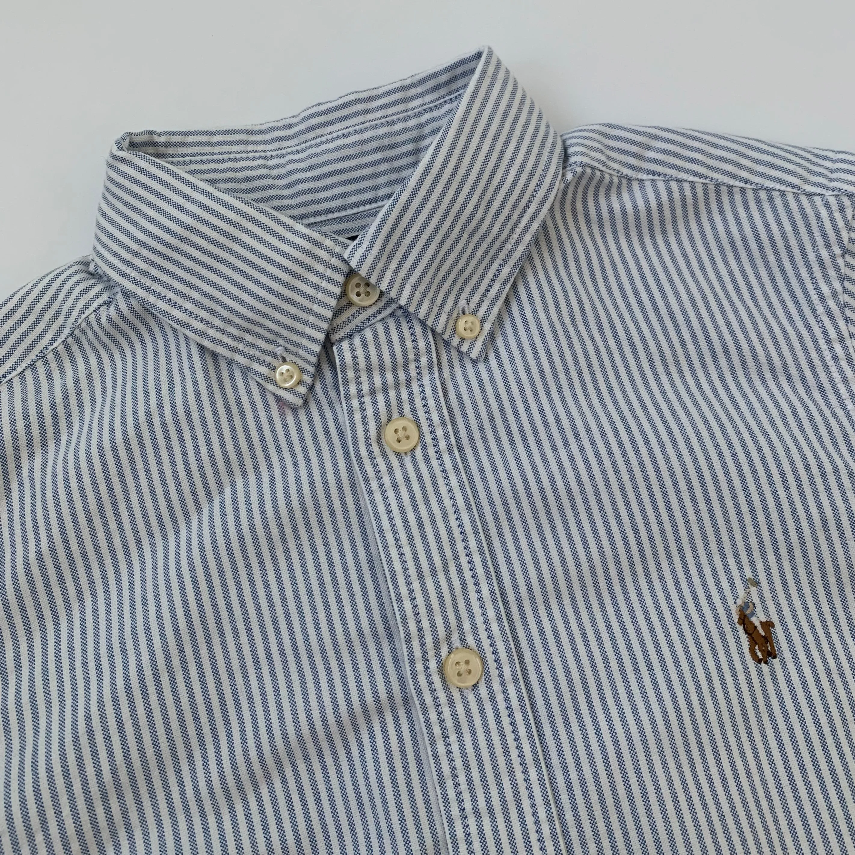 Ralph Lauren Blue And White Stripe Shirt: 8 Years