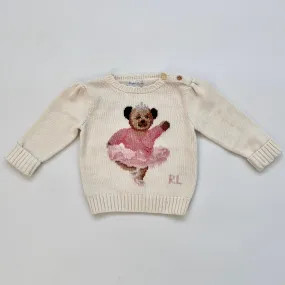 Ralph Lauren Cream Polo Bear Ballerina Jumper: 9 Months