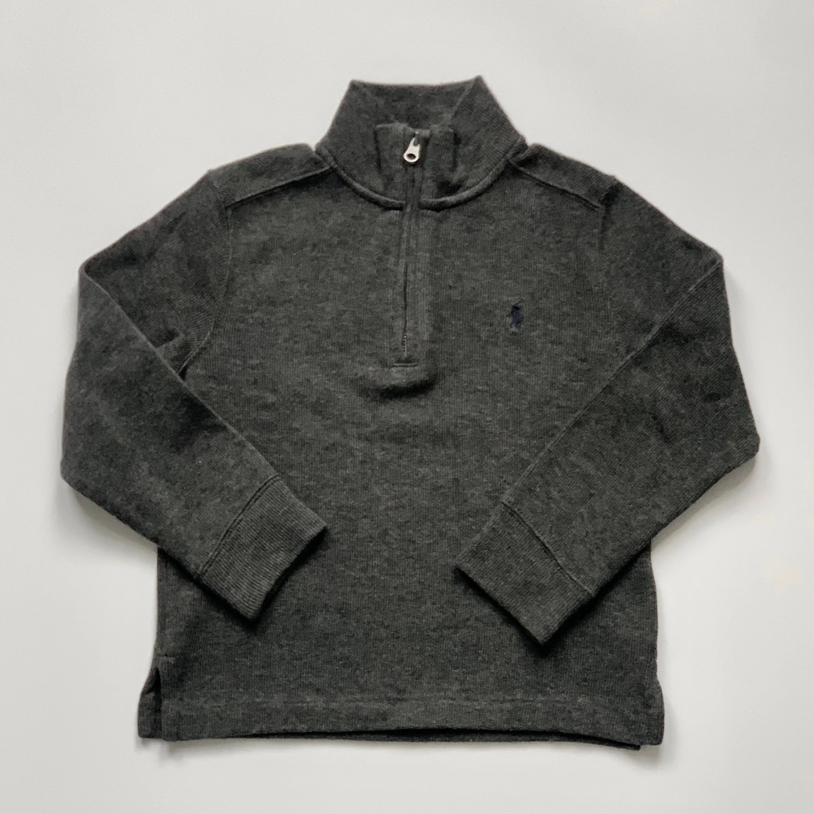 Ralph Lauren Dark Grey Jumper With High Neck Zip: 4 Years