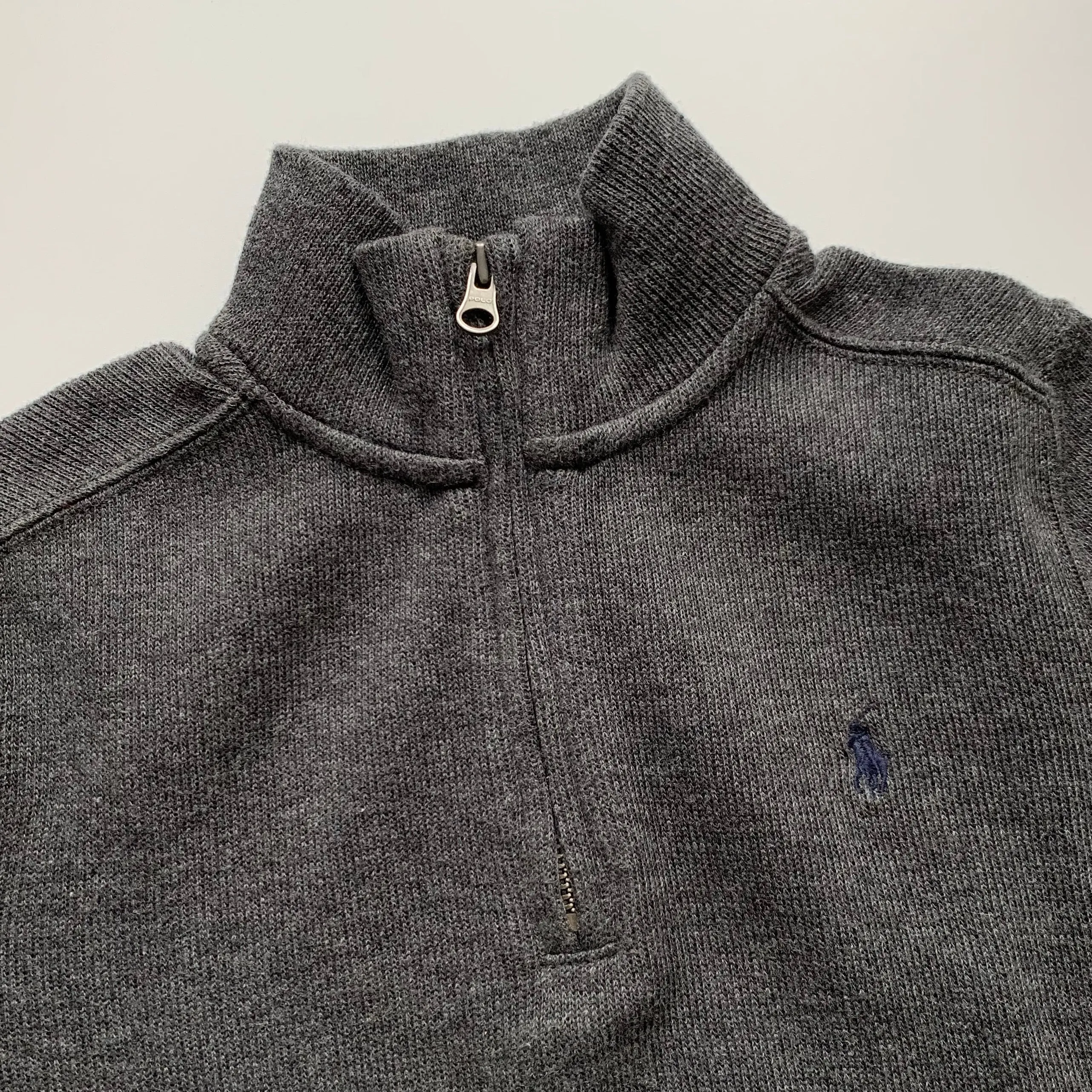 Ralph Lauren Dark Grey Jumper With High Neck Zip: 4 Years