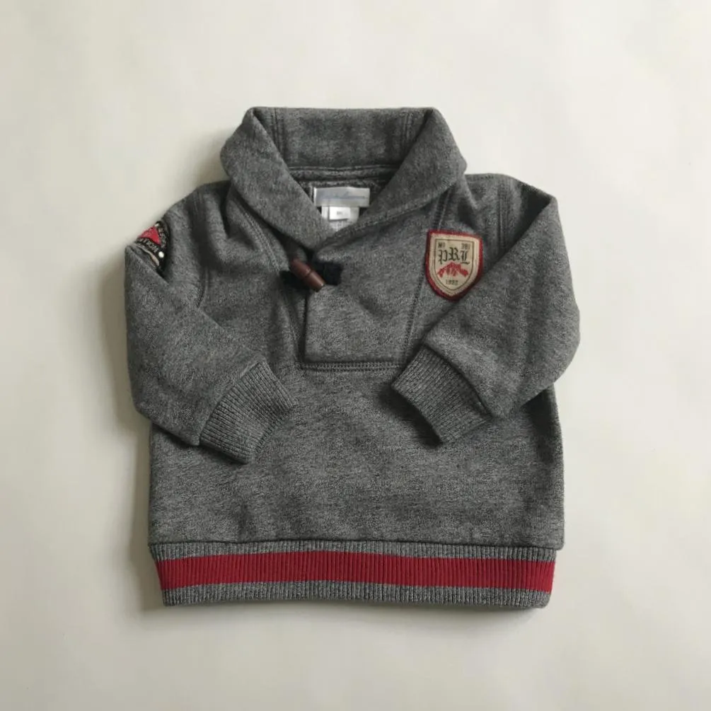 Ralph Lauren Grey Sweatshirt With Shawl Collar