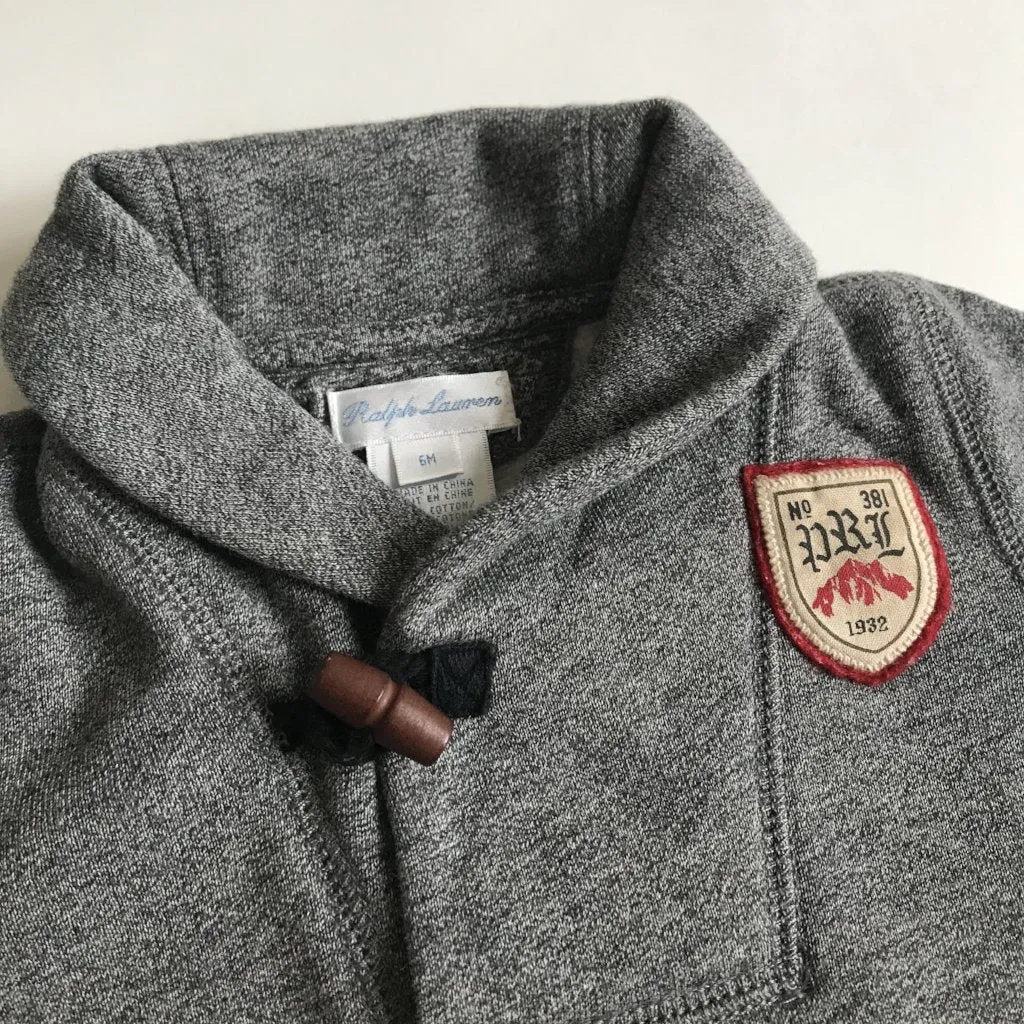 Ralph Lauren Grey Sweatshirt With Shawl Collar