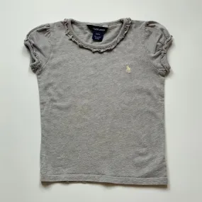 Ralph Lauren Grey T-Shirt With Frill: 3 Years