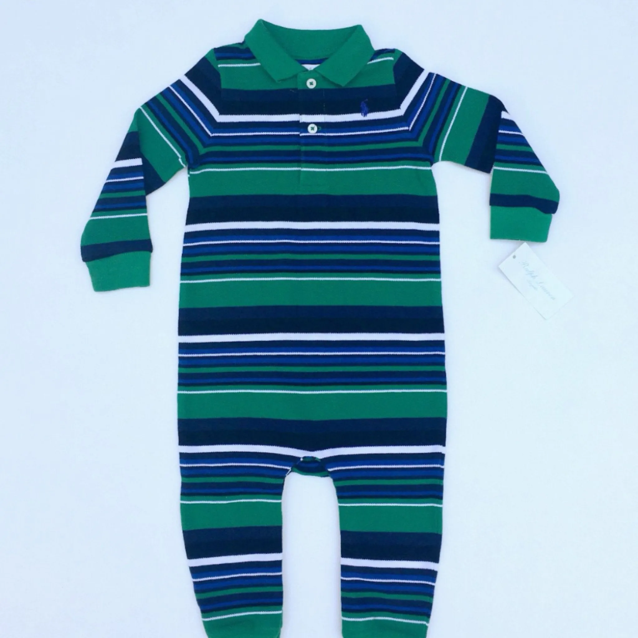 Ralph Lauren Long Sleeved Stripe All-In-One