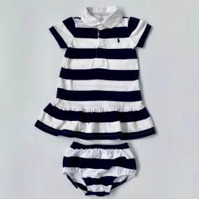 Ralph Lauren Navy & White Stripe Polo Dress : 18 Months