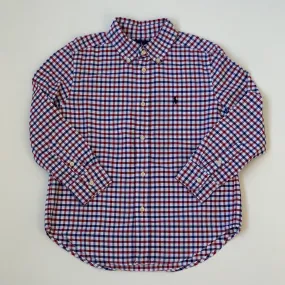 Ralph Lauren Navy And Maroon Check Shirt: 6 Years