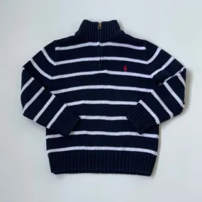 Ralph Lauren Navy And White Stripe Jumper With Zip: 6 Years