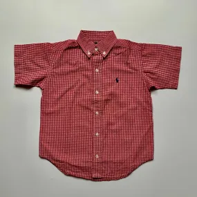 Ralph Lauren Red And White Short Sleeve Check Shirt: 4 Years