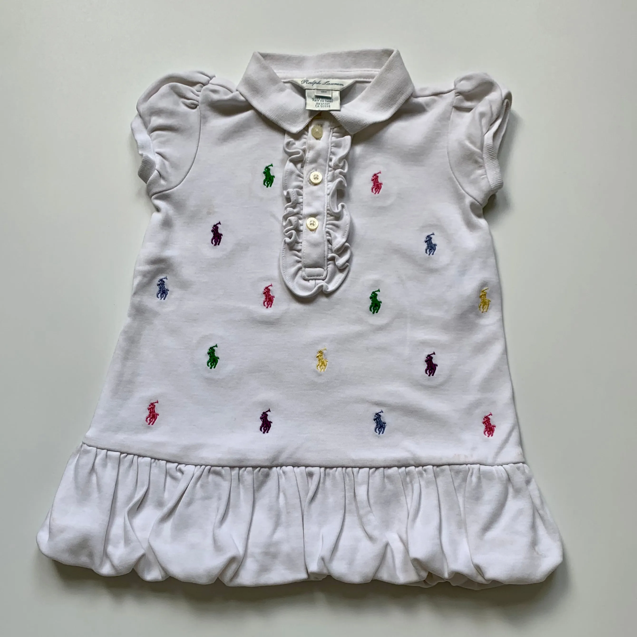 Ralph Lauren White Polo Dress : 12 Months