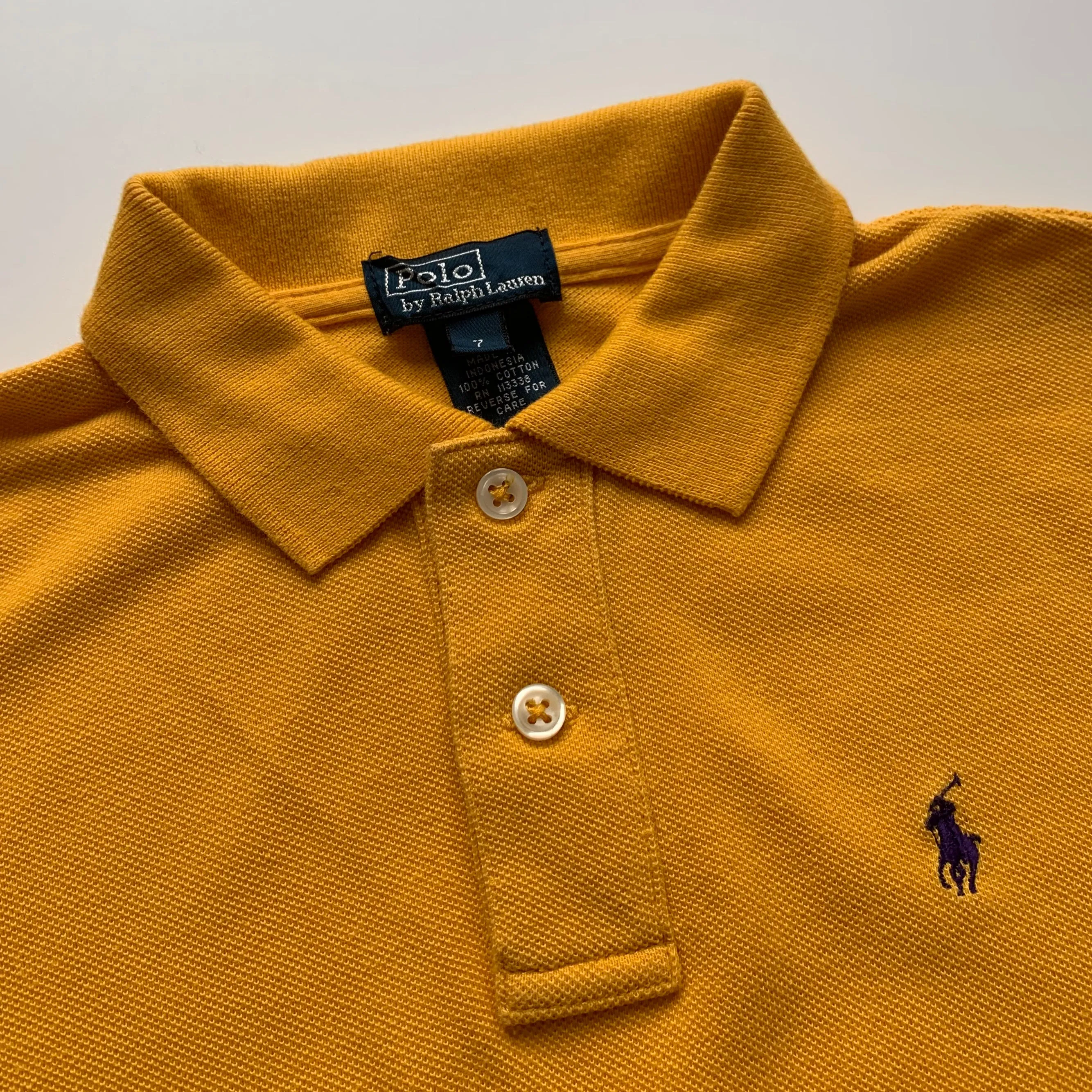 Ralph Lauren Yellow Long Sleeve Polo Shirt: 7 Years