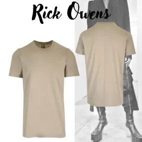 RICK OWENS  |Crew Neck Pullovers Plain Cotton Short Sleeves Designers