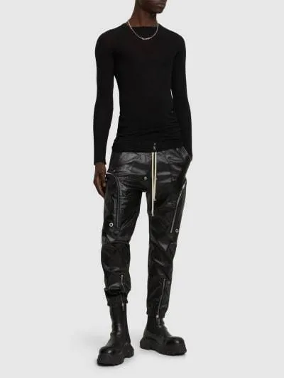 RICK OWENS  |Crew Neck Silk Long Sleeves Plain Long Sleeve T-shirt