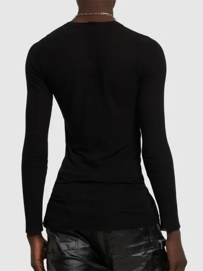 RICK OWENS  |Crew Neck Silk Long Sleeves Plain Long Sleeve T-shirt