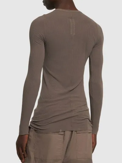 RICK OWENS  |Crew Neck Silk Long Sleeves Plain Long Sleeve T-shirt