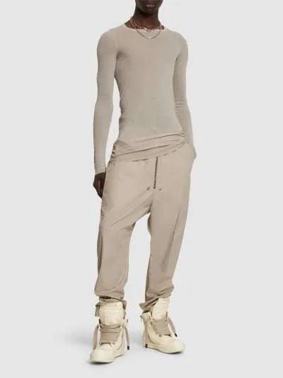 RICK OWENS  |Crew Neck Silk Long Sleeves Plain Long Sleeve T-shirt