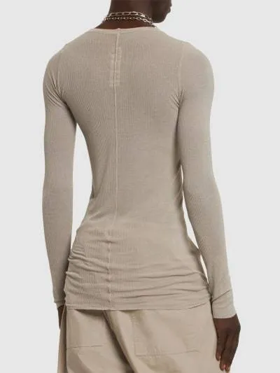 RICK OWENS  |Crew Neck Silk Long Sleeves Plain Long Sleeve T-shirt