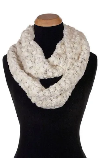 Rosebud In Brown Luxury Faux Fur Infinity Scarf