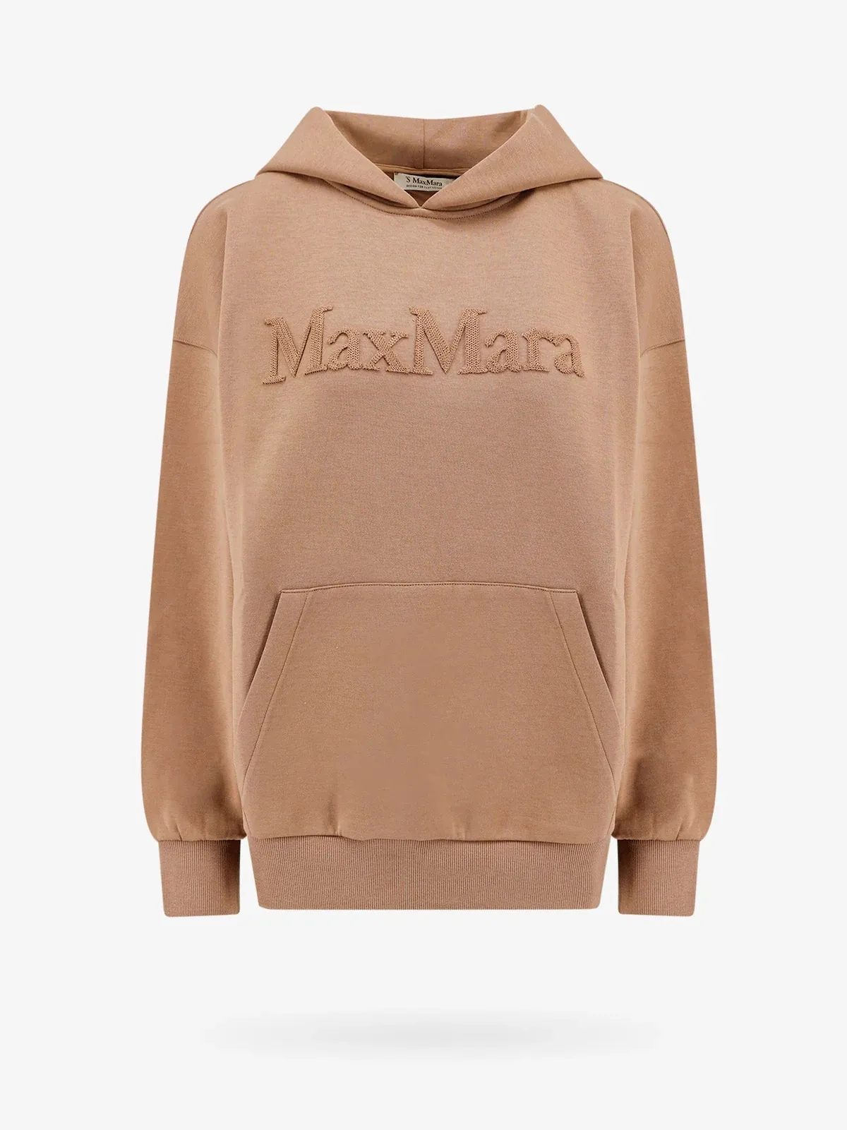 S Max Mara  |Rib Long Sleeves Plain Cotton Logo Hoodies & Sweatshirts