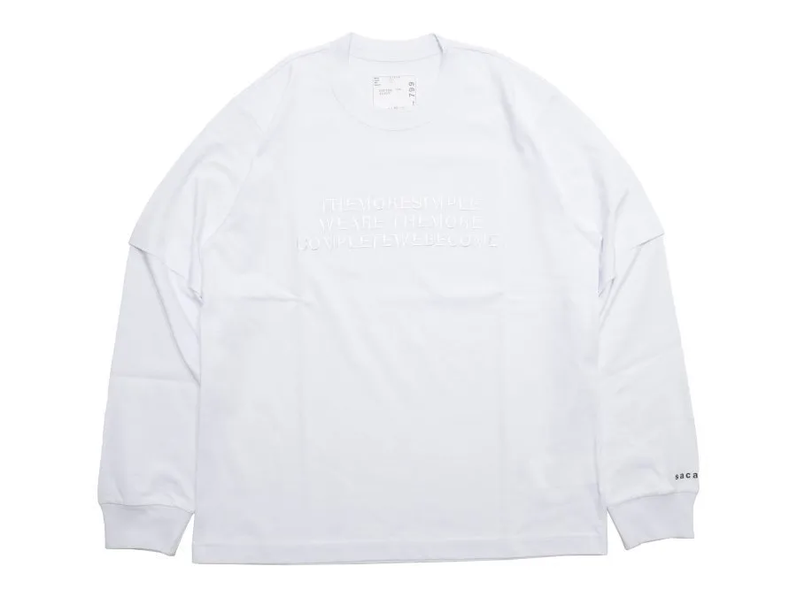 sacai  |Crew Neck Unisex Long Sleeves Cotton Long Sleeve T-shirt