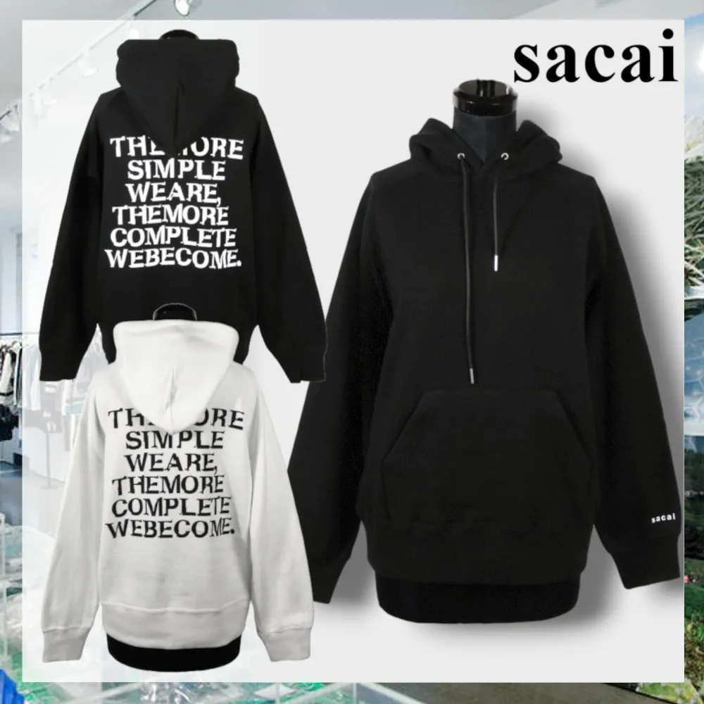 sacai  |Unisex Street Style Long Sleeves Cotton Logos on the Sleeves