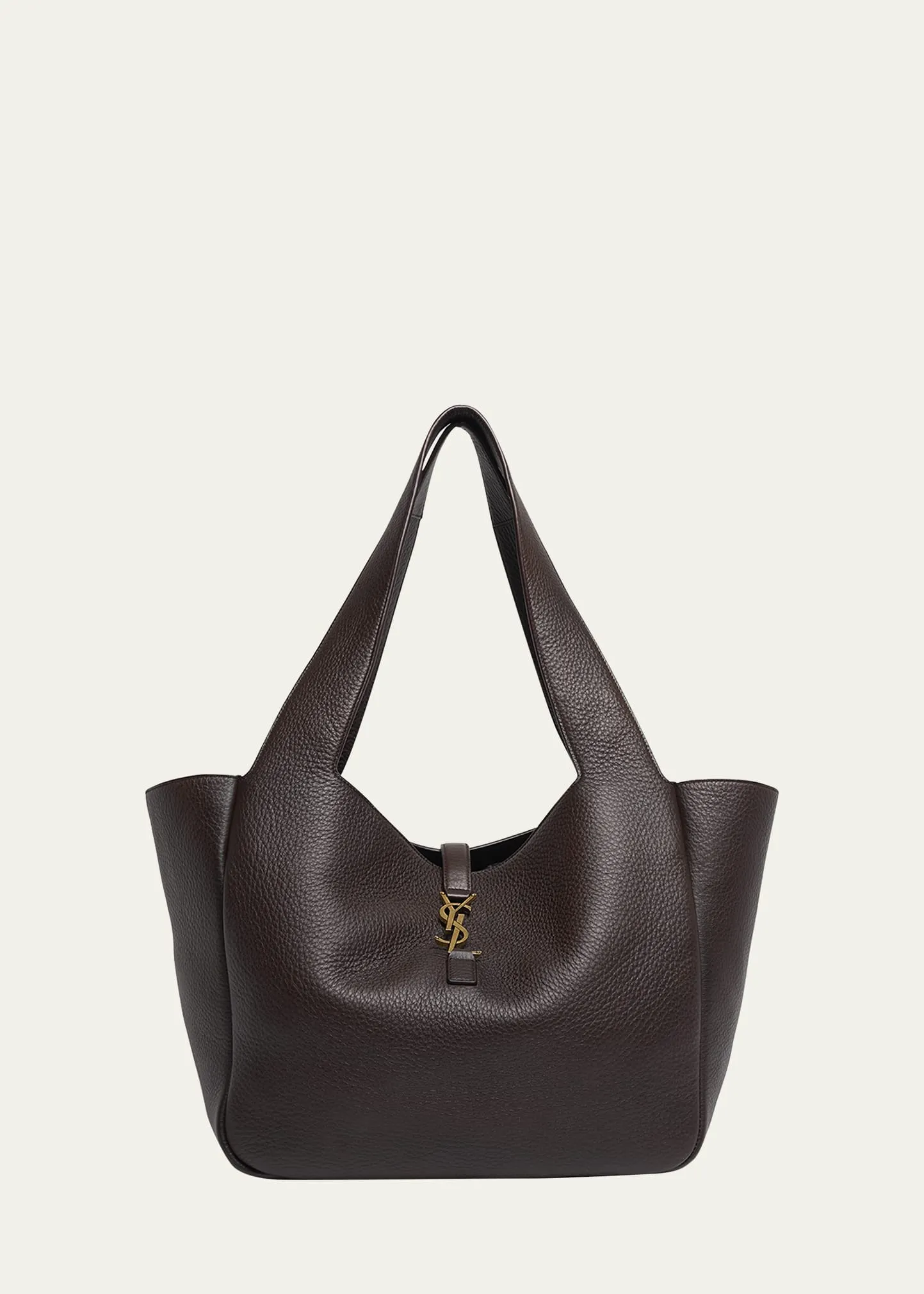 Saint Laurent Bea YSL Tote Bag in Deer Leather