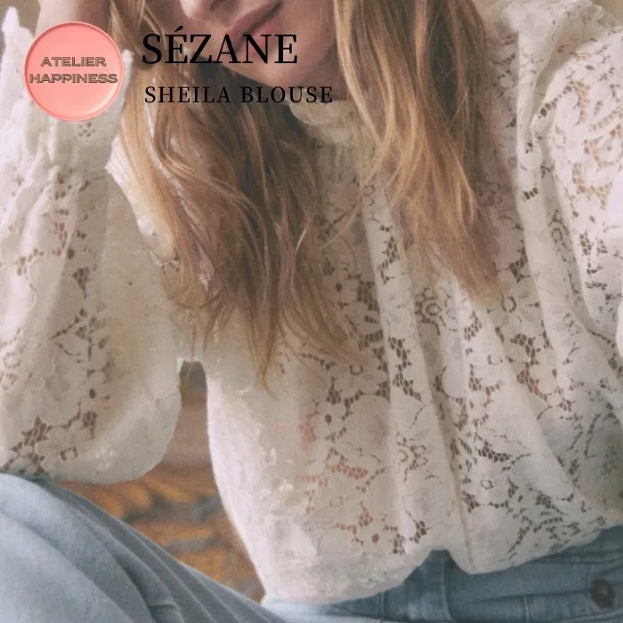 SEZANE  |Flower Patterns Casual Style Long Sleeves Plain Cotton