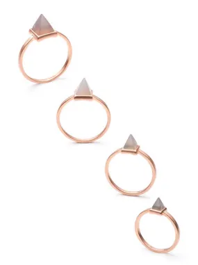 Stackable Gemstone Pyramid Ring Set