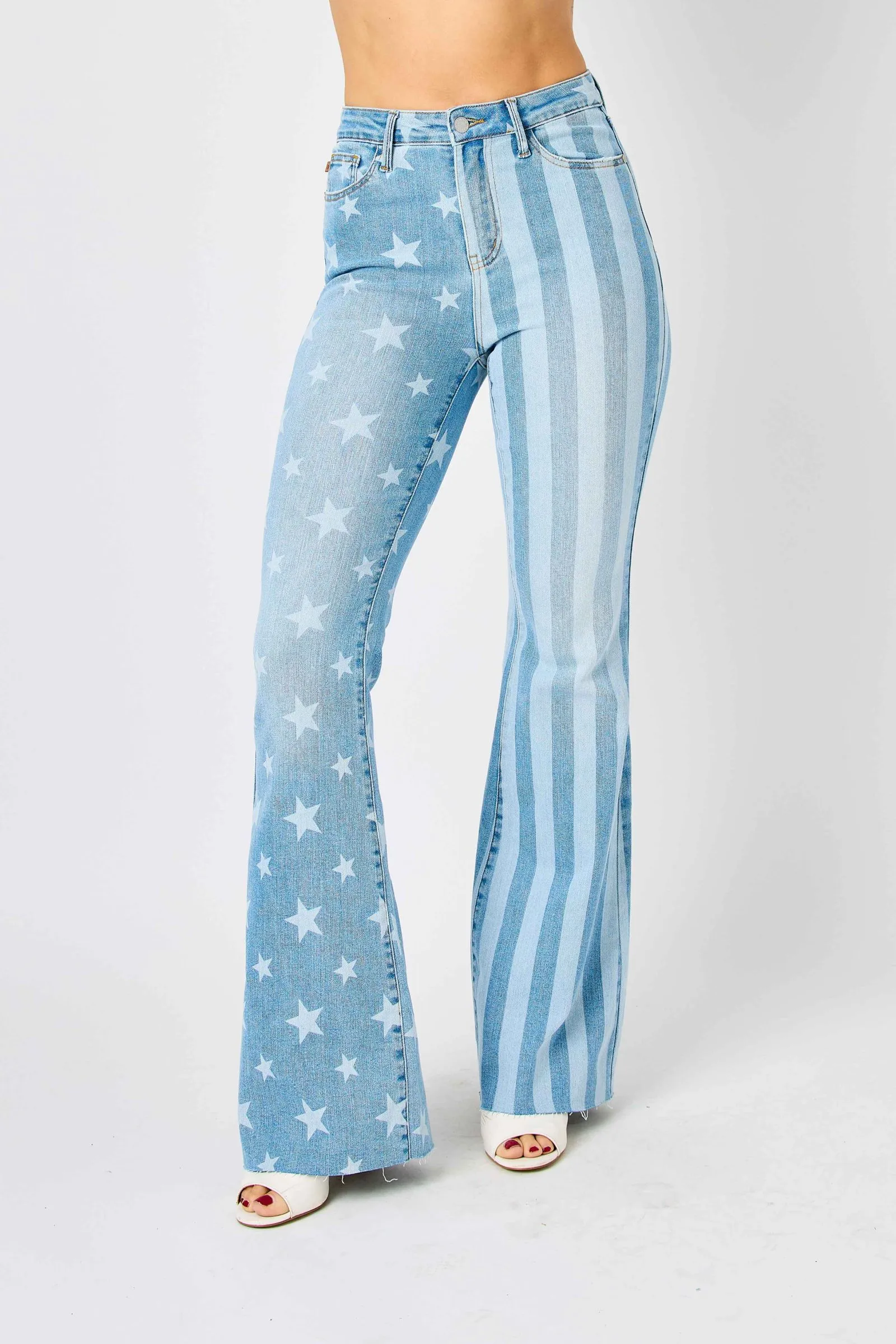 Stars & Stripes Bleach Flare Jeans