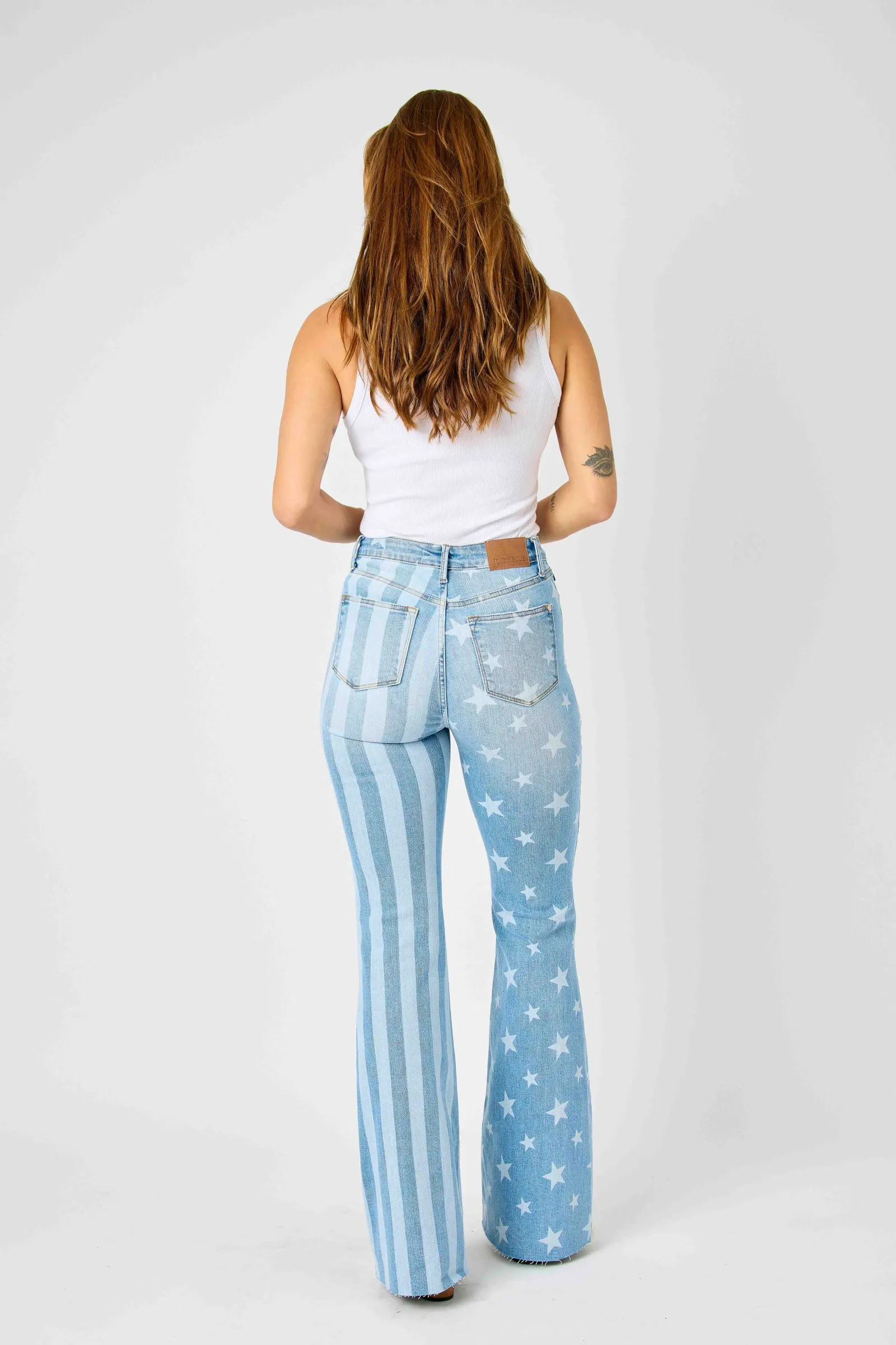 Stars & Stripes Bleach Flare Jeans