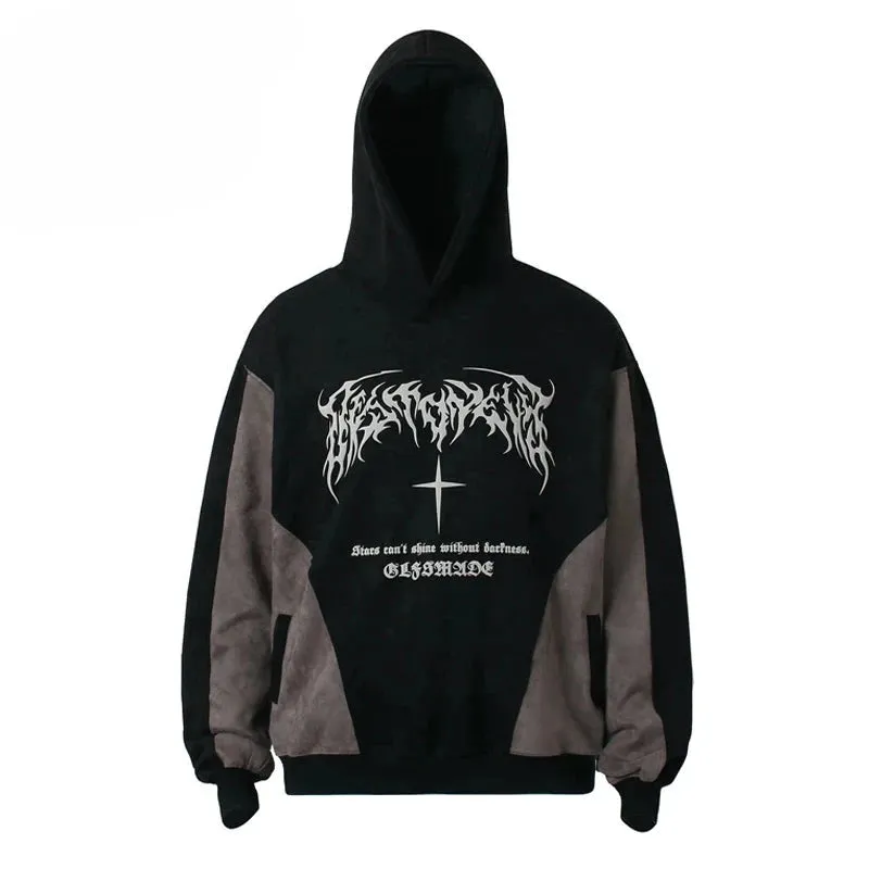 Stars Can't Shine Without Darkness Patchwork Hoodie