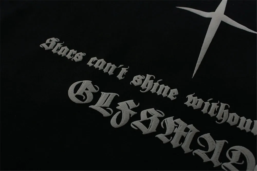 Stars Can't Shine Without Darkness Patchwork Hoodie