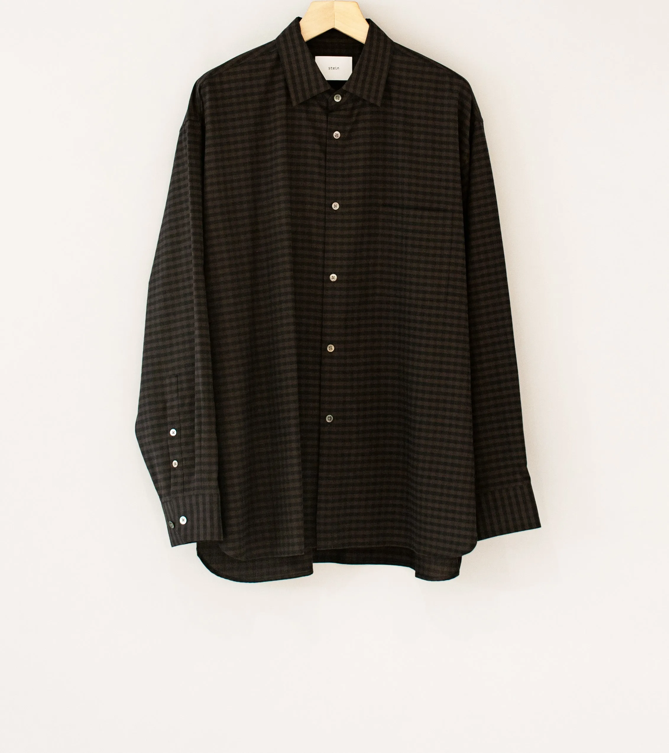 Stein 'Oversized Down Pat Shirt' (Khaki Gingham)