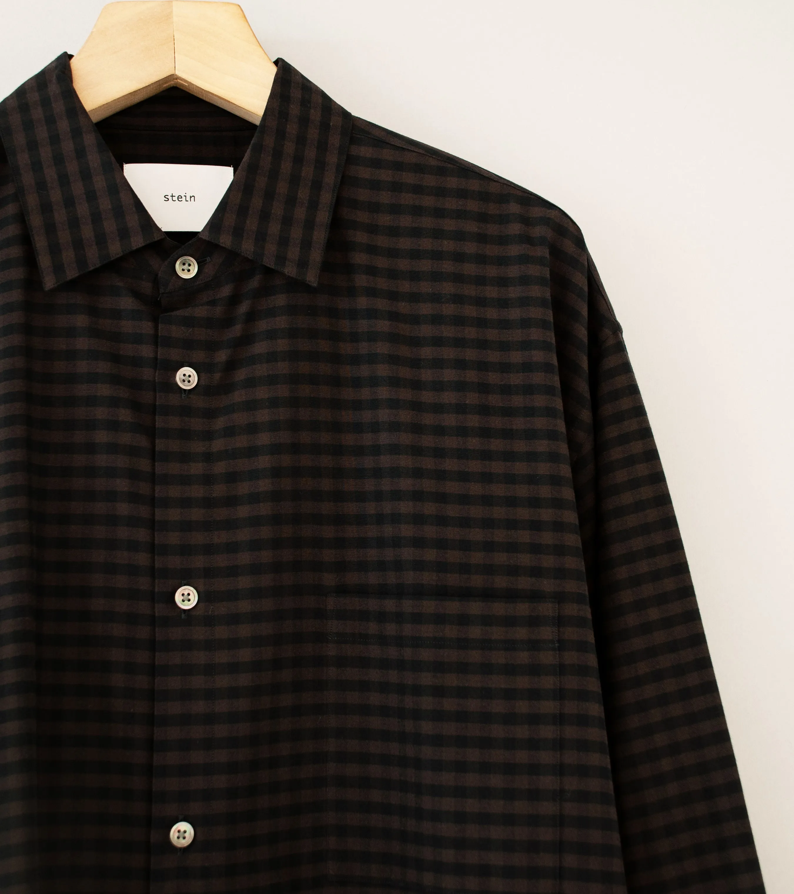 Stein 'Oversized Down Pat Shirt' (Khaki Gingham)