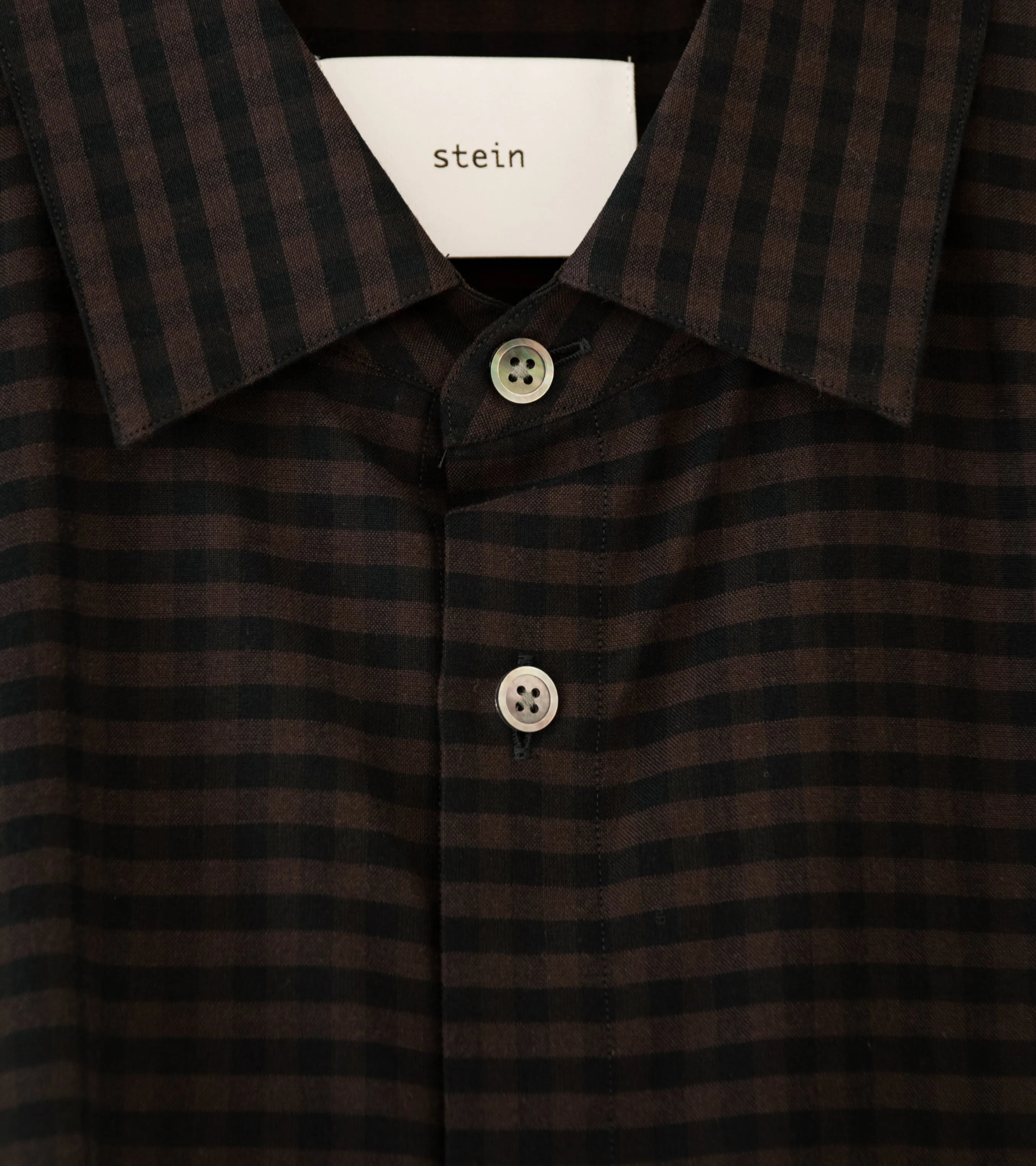 Stein 'Oversized Down Pat Shirt' (Khaki Gingham)