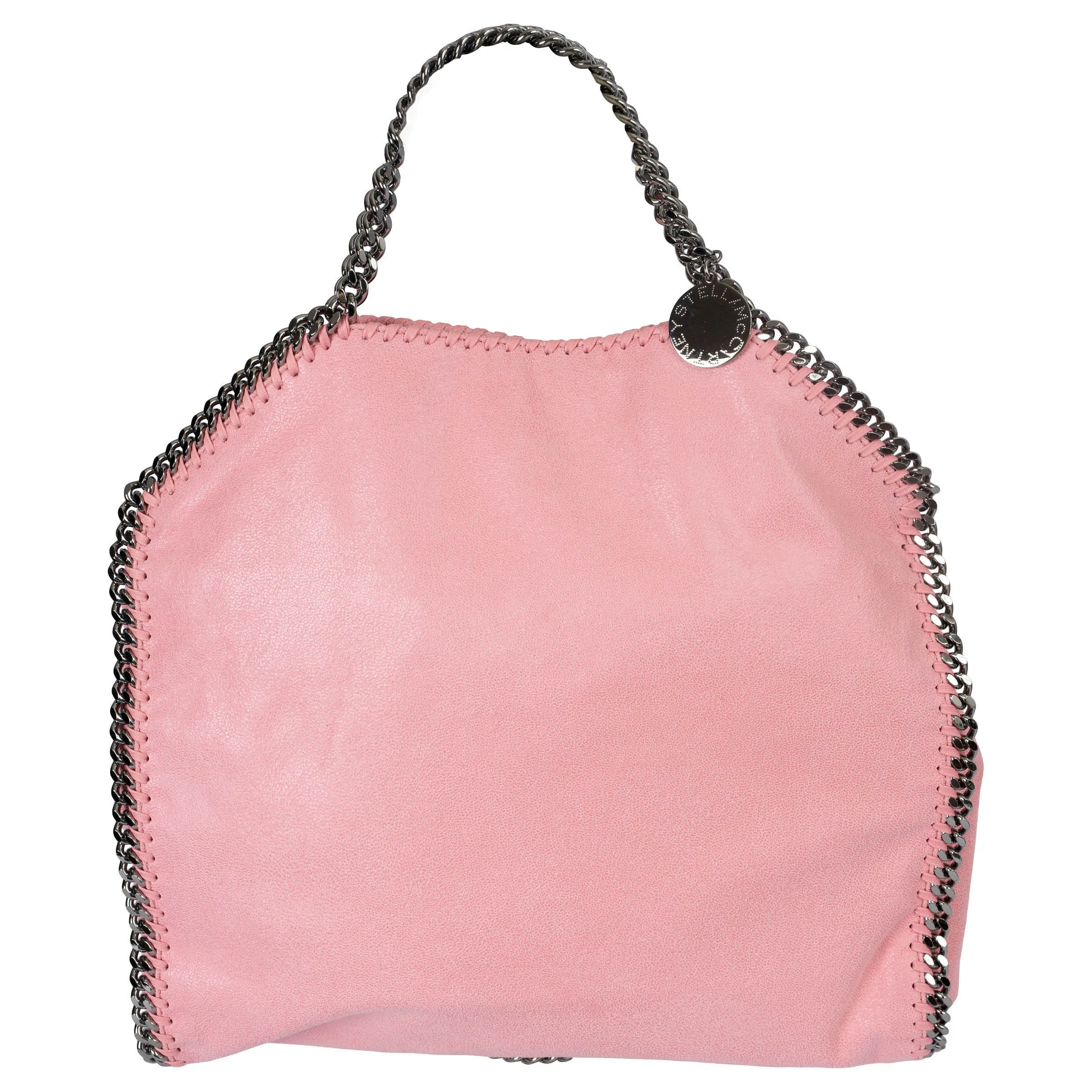 Stella McCartney Medium Falabella Fold-Over Tote Bag Bubblegum Shaggy Deer