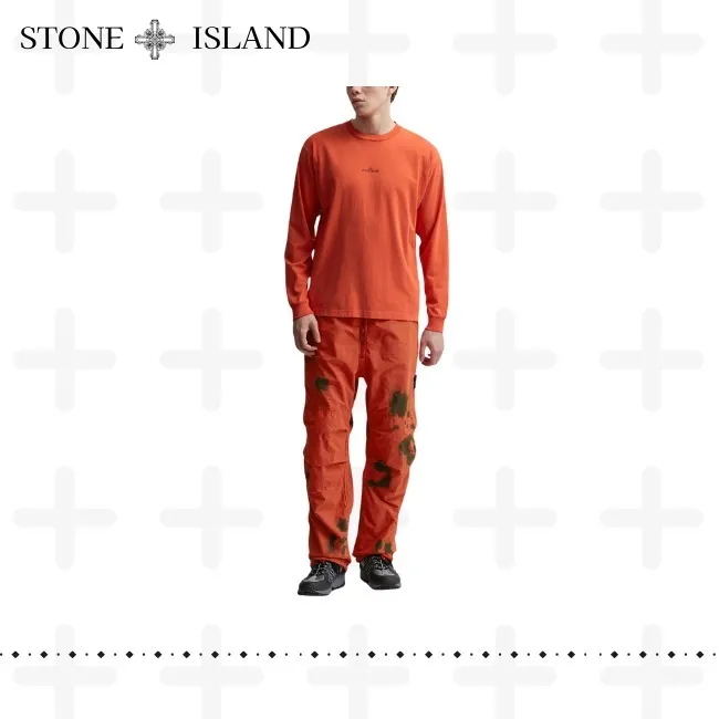 STONE ISLAND  |Crew Neck Long Sleeves Plain Cotton Long Sleeve T-shirt Logo