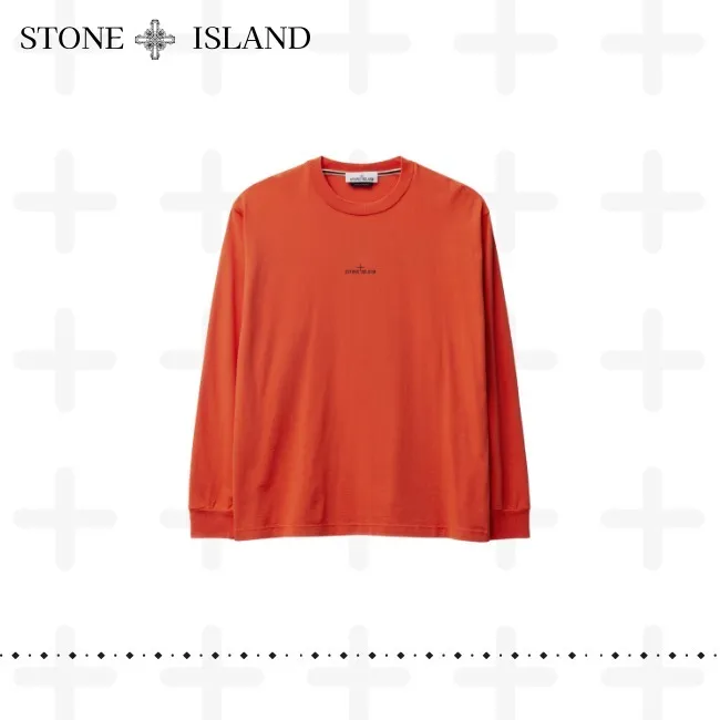 STONE ISLAND  |Crew Neck Long Sleeves Plain Cotton Long Sleeve T-shirt Logo