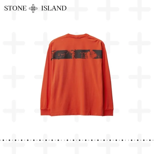 STONE ISLAND  |Crew Neck Long Sleeves Plain Cotton Long Sleeve T-shirt Logo