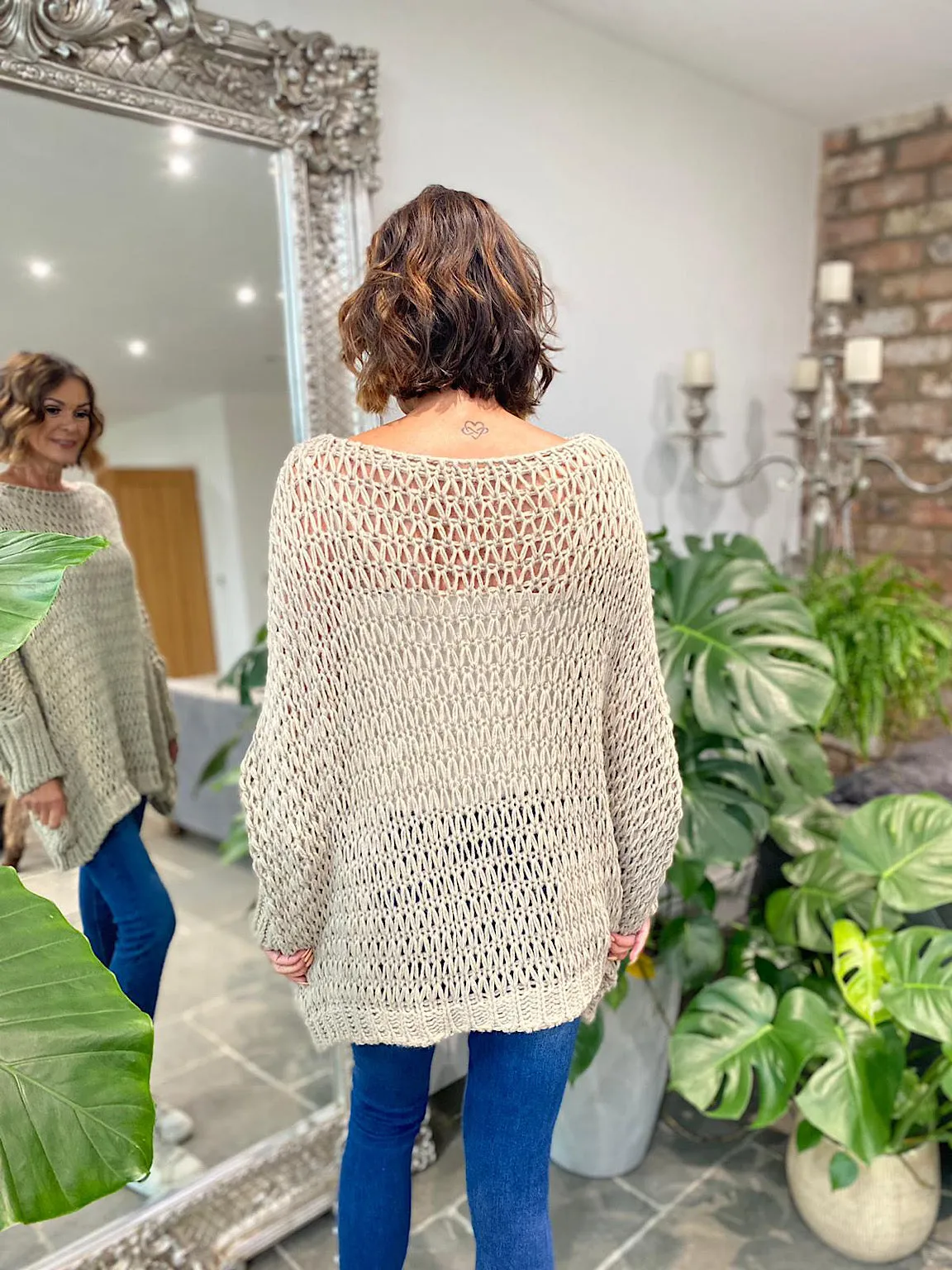 Stone Loose Weave Jumper Juliet