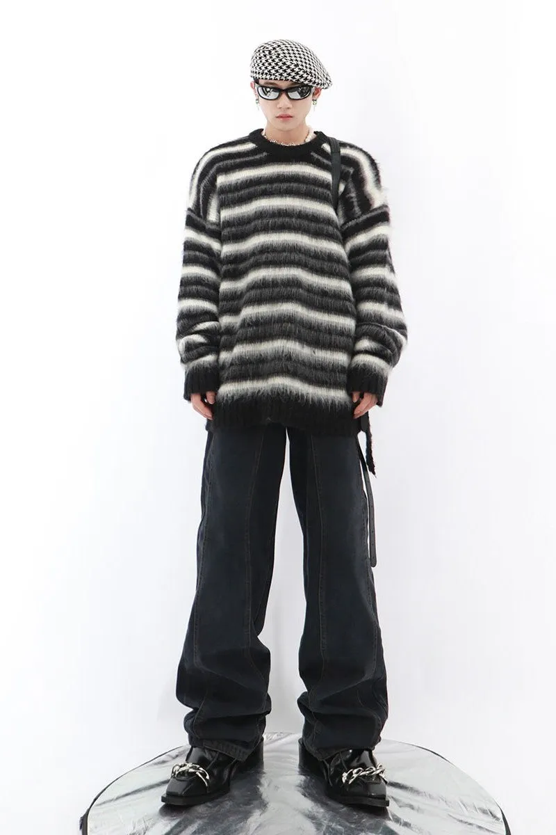 Striped Mohair Knitted Sweater