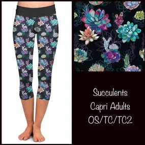 Succulents Capri Soft Leggings