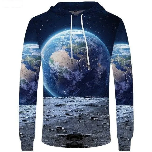 Sweat Earth Funny 3D Cool Anime World Map Hoodies Sweatshirts for Men